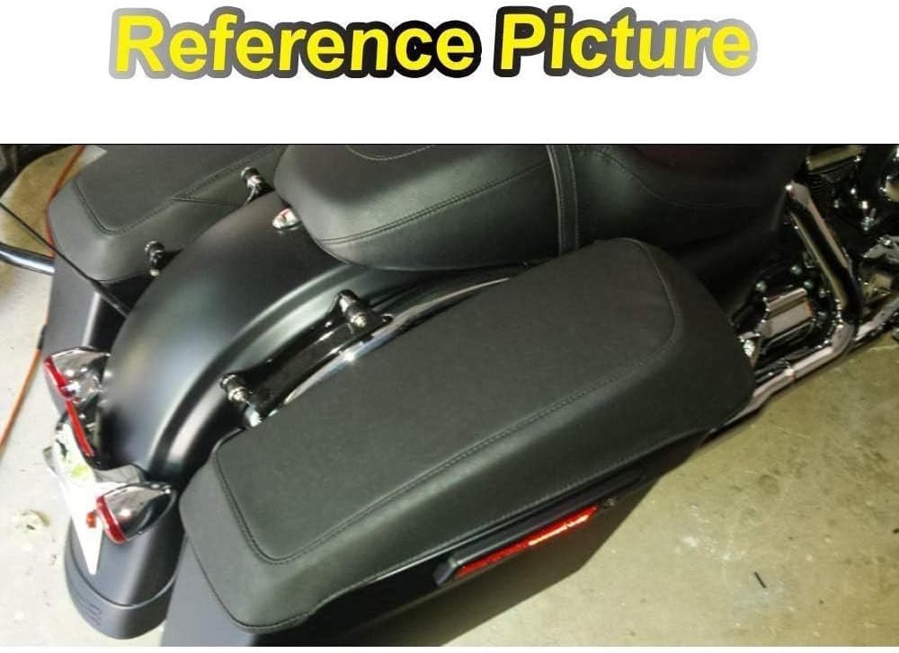 Dasen Saddlebag Speaker Lid Bra Protective Covers PU Leather Compatible with Harley Touring Road King Electra Road Street Glide 1993-2013