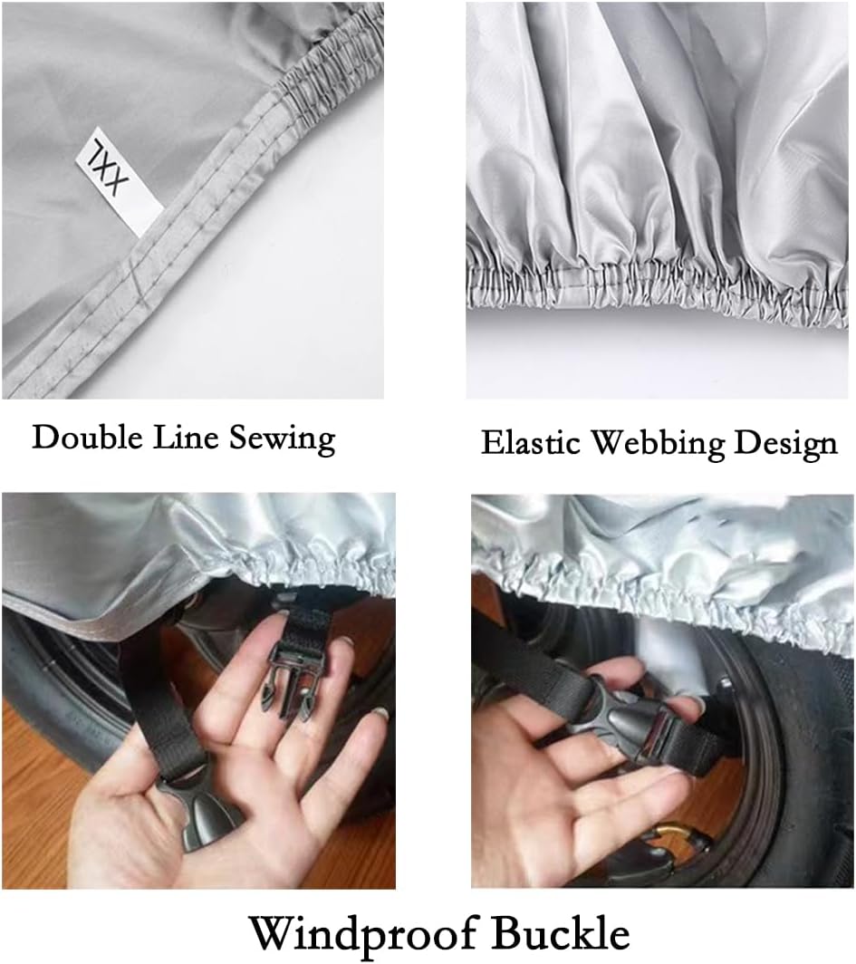 Motorcycle Covers, Motorbike Cover with Lock-Holes Motorcycles Vehicle Cover Fits Up to 97" Motorcycles Vehicle - 2XL Size