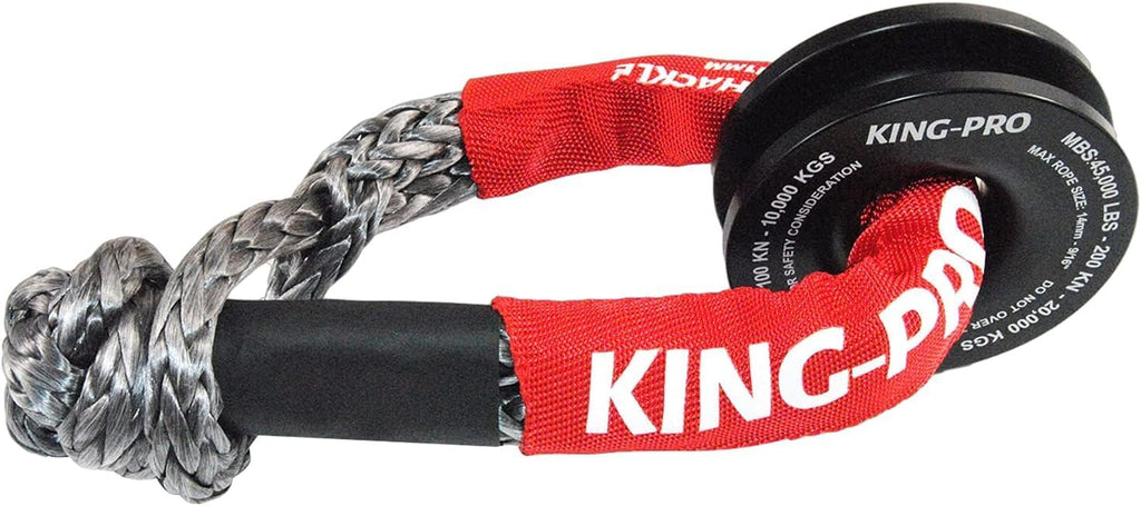 KING-PRO Recovery Ring 7/16"x20" 2PCS Soft Shackle 35,000lbs Breaking Strength with Snatch Ring 45,000lbs for Full-Size Truck Large SUVs Offroad Vehicels (2 Shackle and a Ring)