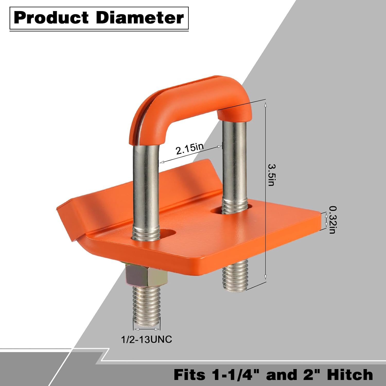 TOPSHINE Trailer Hitch Tightener Anti-Rattle Stabilizer for 1.25, 2 inch Hitches, Hitch Receiver Clamp with Rubber Isolators, Reduce Movement On Hitch Mount, Bike Rack, Cargo Carrier, RV Accessories