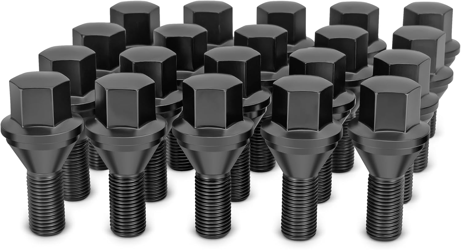 Dynofit M12x1.25 Aftermarket Lug Bolts Replacement for OE Two-piece Swollen Bolts,20pcs 17mm Hex Factory Style Wheel Bolt fit Jeep Renegade 2015-2025,Dodge Hornet 2023-2025,22mm Shank Stud