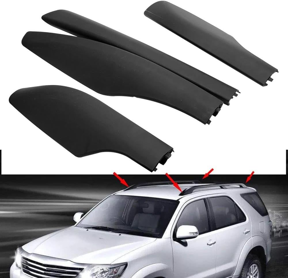 Rooftop Cargo Carrier Car Accessories Roof Rack Bar Rail End Cover Shell Cap 4Pcs for Toyota for Fortuner for AN50 AN60 for Hilux for SW4 2004-2015 Roof Racks Boxes