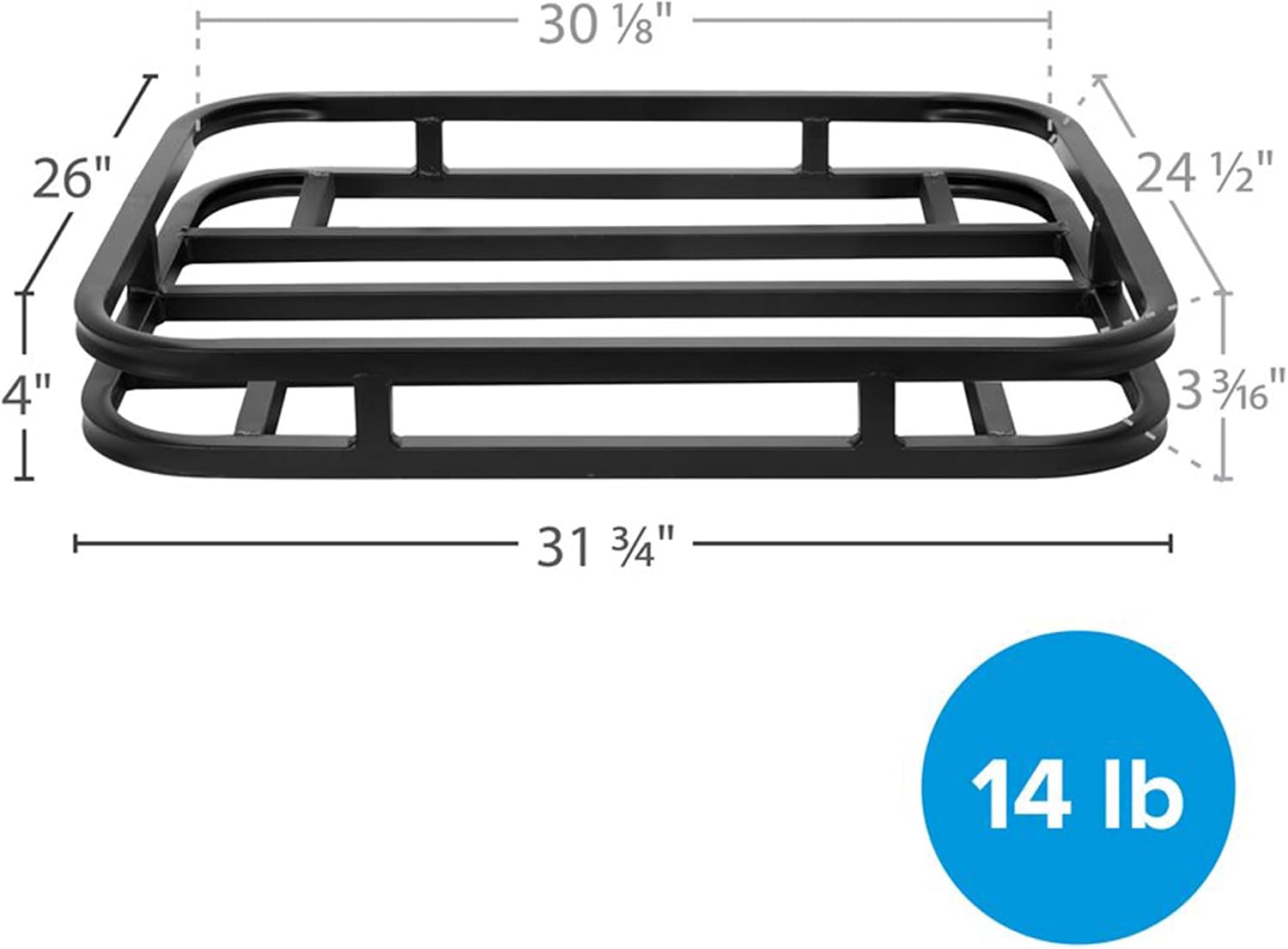 Eaz-Lift RV Bumper Mounted Cargo Carrier, Steel Hitch Rack for Coolers, Camping Equipment, & Gear, Fits 4" & 4.5" Bumpers, Black
