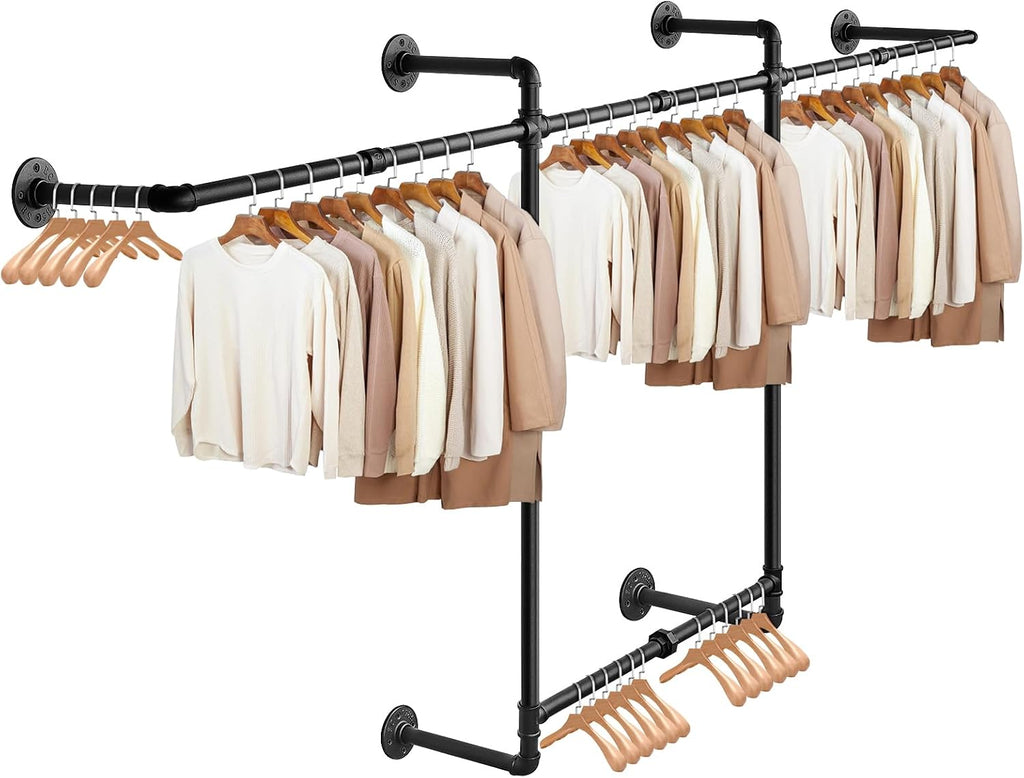 livabber industrial pipe clothes rack, heavy duty detachable, main product view