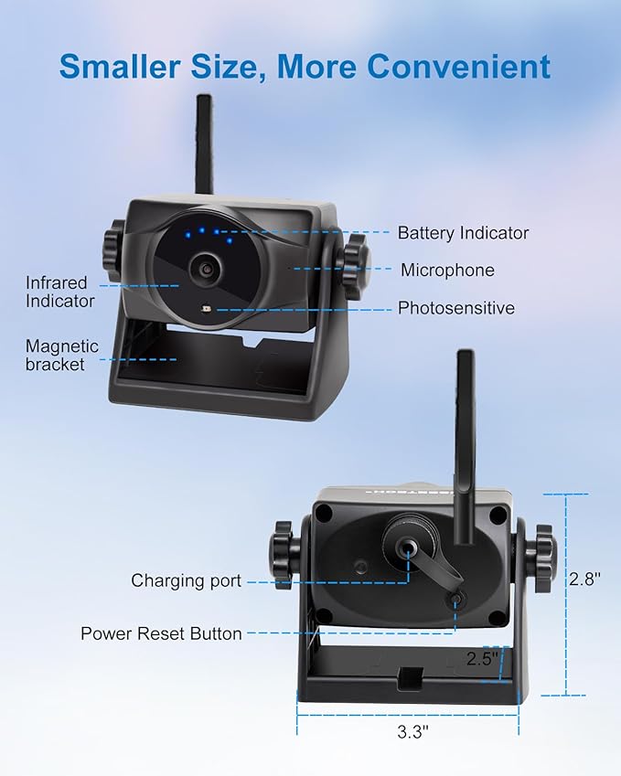 1080P Magnetic Wireless Backup Camera, 90 Days Standby Rechargeable Battery - Image 9