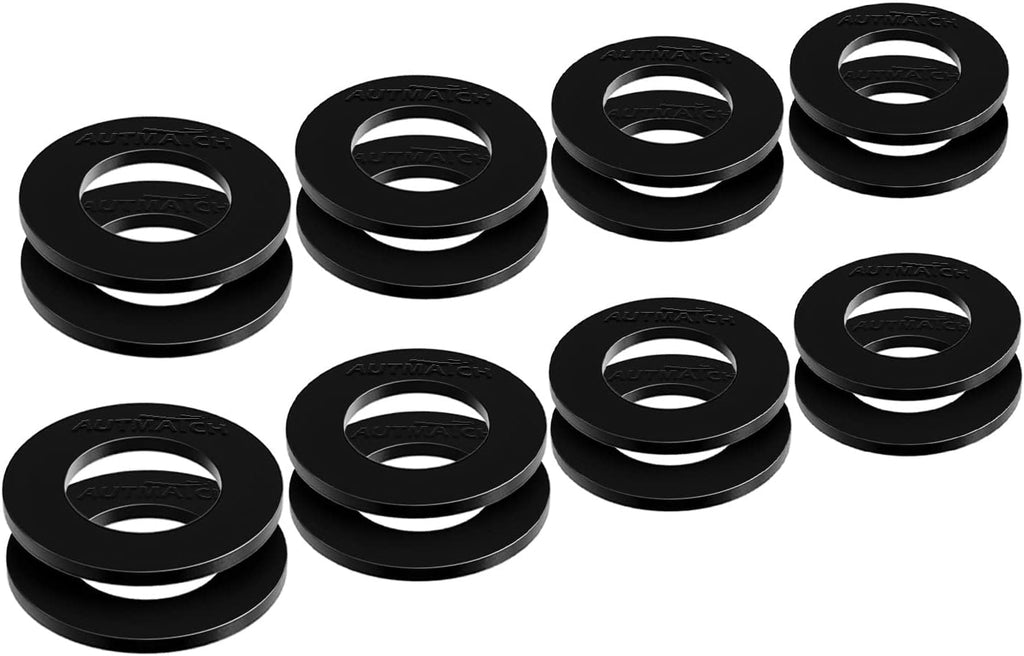 AUTMATCH Pack of 16 D Ring Shackle Washers Rubber Spacers Fits 3/4 Shackle Protect Your Bumper and Prevents Rattling Black