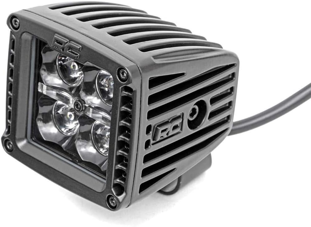 rough country 2" black series square led cube, close-up detail