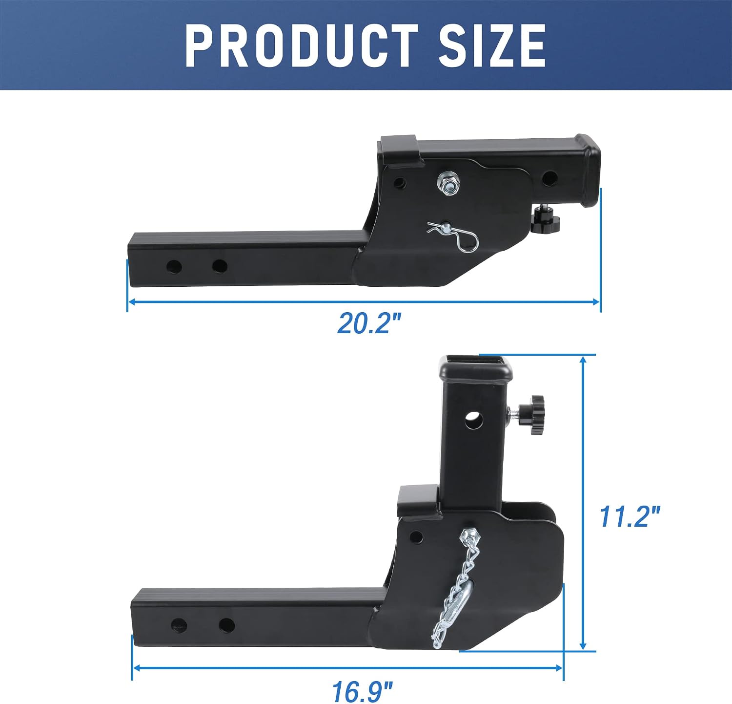 JDMSPEED Trailer Hitch Folding 2" Trailer Hitch 500LB Capacity Shank Mount Cargo Wheelchair Carrier Adapter