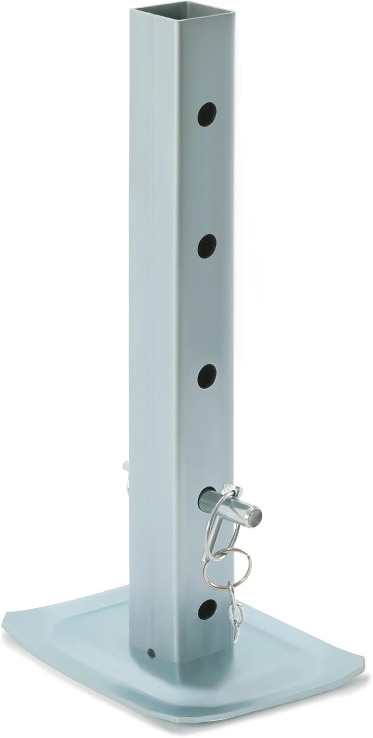 KUAFU Adjustable Jack Stand Compatible with Square Jacks with 2.0 inches Square Tube 8000lbs Trailer Jack Drop Legs W/5 Mounting Holes Silvery Steel Heavy Duty