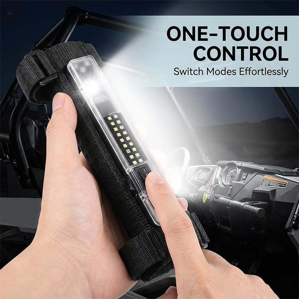 UTV Roll Bar Light for Honda Talon 1000 2022-2025, Waterproof Interior Dome Light for Roll Cage, Magnetic & Strap Mount LED Light Bar for Off Road Side by Side