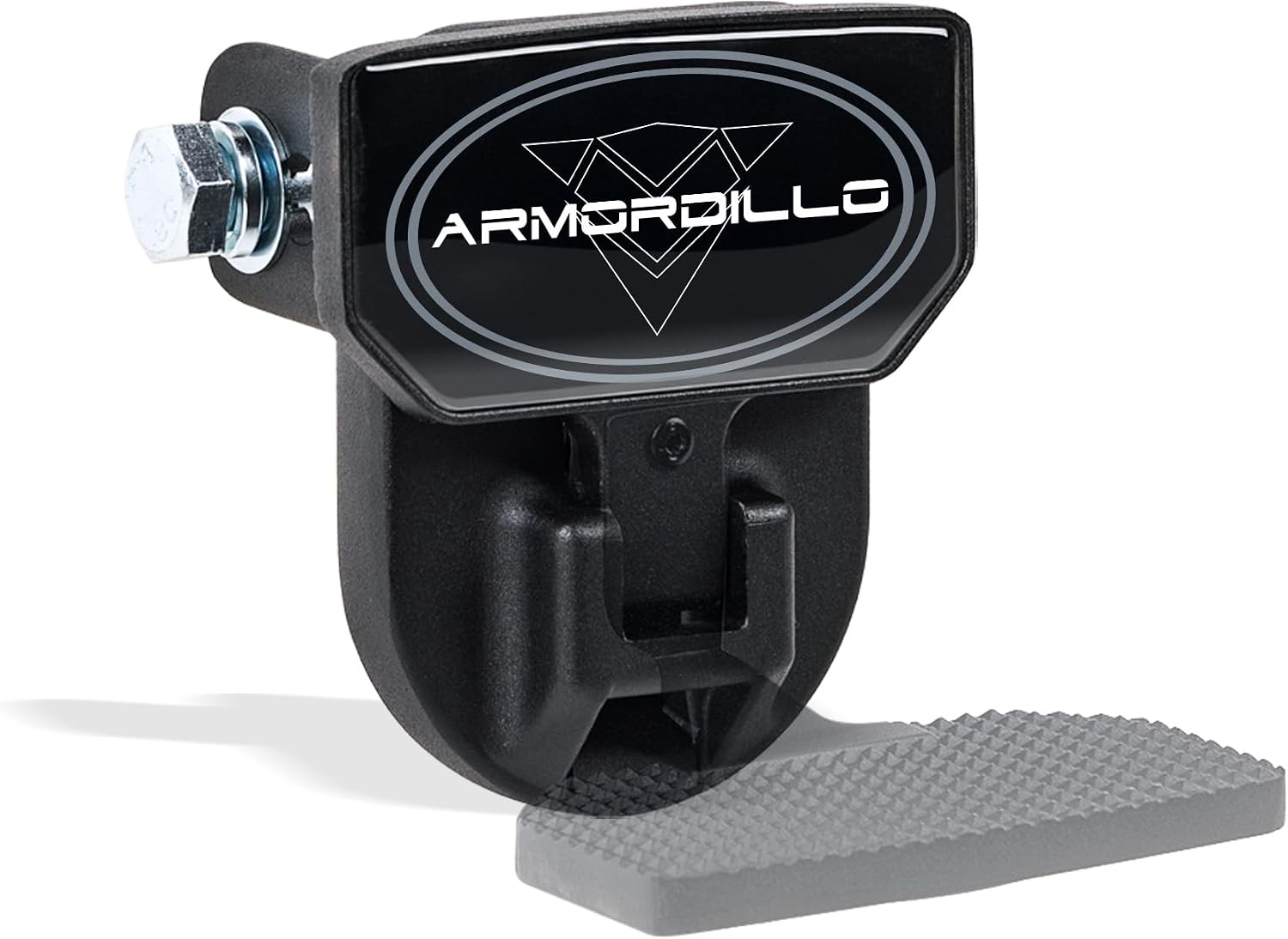 Armordillo FD Series 5" Foldable Rear Hitch Step|Compatible for Class 4 Trailer Hitch 2" Receiver|Hitch Step Bar|Folding Fold-Up Rear Step|8724552|Matte Black|Steel|Universal