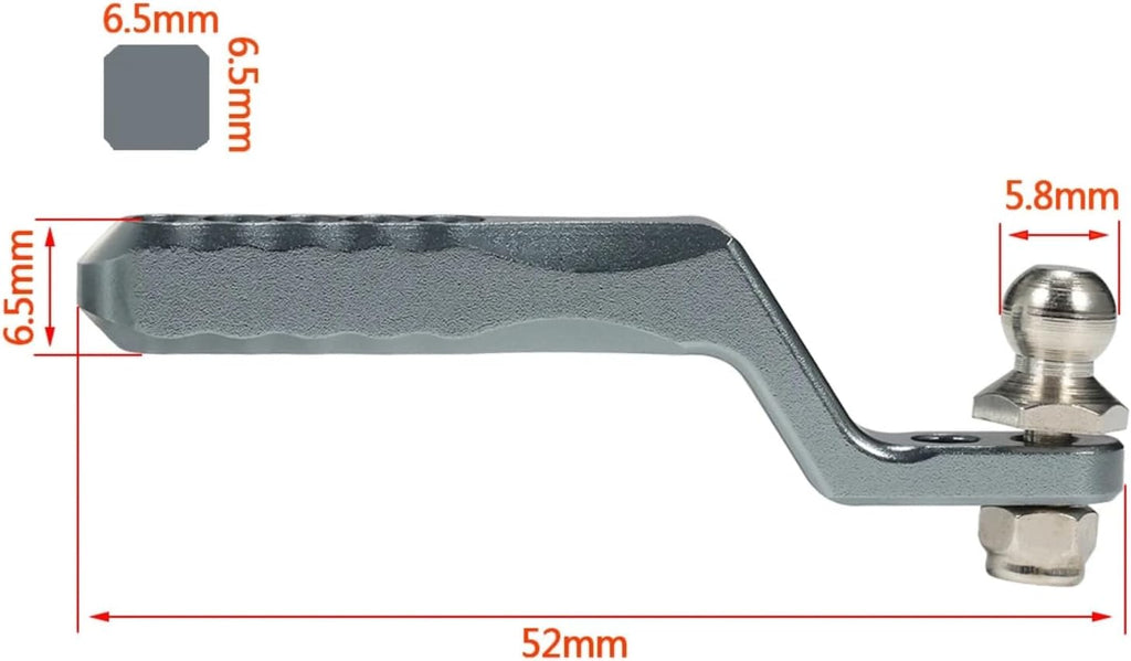 Rc Accessories for TRX4 for SCX10 II 86100 D90 CC01 TF2 for RGT 1/10 1 Pcs Aluminum RC Tow Hitch Trailer Hook for Rock Car Crawler Rear Bumper(Gray)