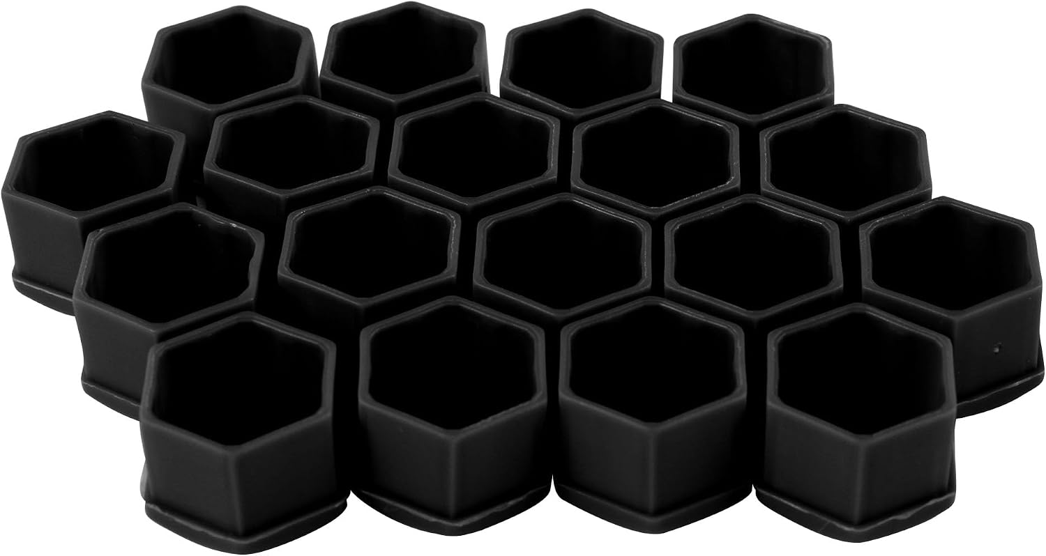 SLTY 20 PCS Car Wheel Nut Caps, 19mm Universal Lug Nut Covers Bolt Caps, Auto Wheel Hub Screw Protector with Remover Tool for Most Cars, Black 7