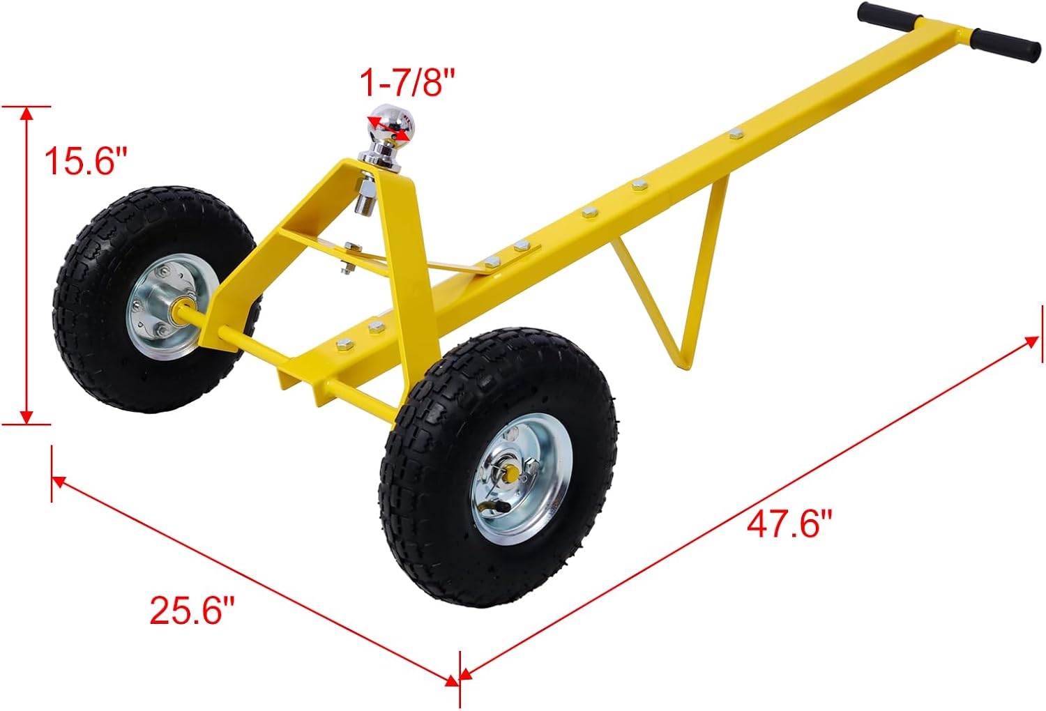 Trailer Dolly with Pneumatic Tires - 600 Lb. Maximum Tongue Weight Capacity,Yellow Color