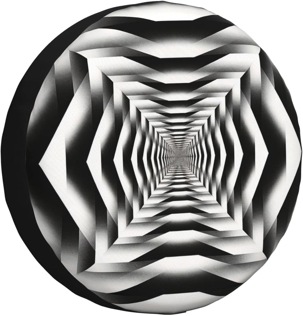 Abstract Dizziness Corridor Print Universal Spare Tire Cover for RV, Jeep | Wheel Protector Fits Rv, Trailer, Jeep, Shield Tires From Sun, Dirt And Rain For Outdoor Storage