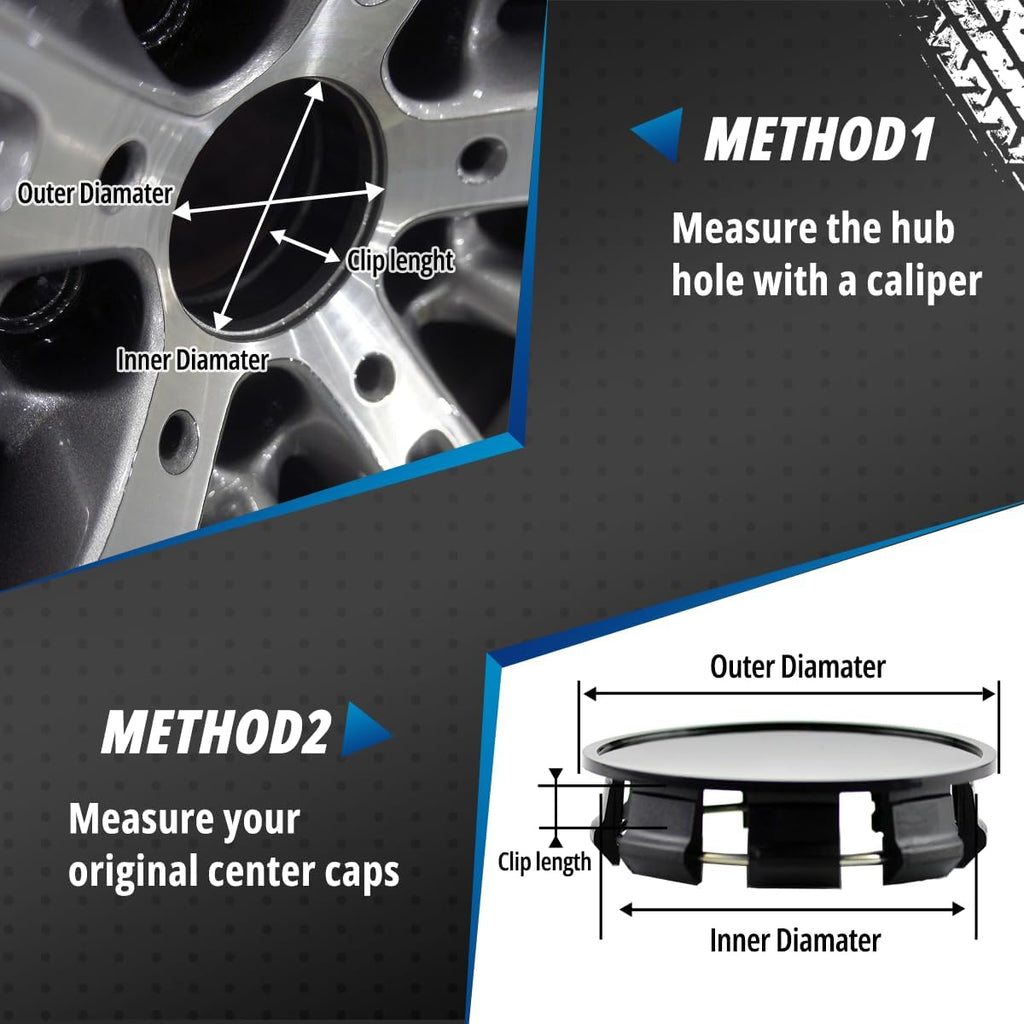 4 Pack 65.4 mm /2.57 in Wheel Center Caps Kit for 2011-2016 Camry 2008-2015 Highlander 2009-2015 Matrix 2011-2017 Sienna, ID 58.4 mm / 2.3 inch Hub Cap, Black Rim Hub Cap