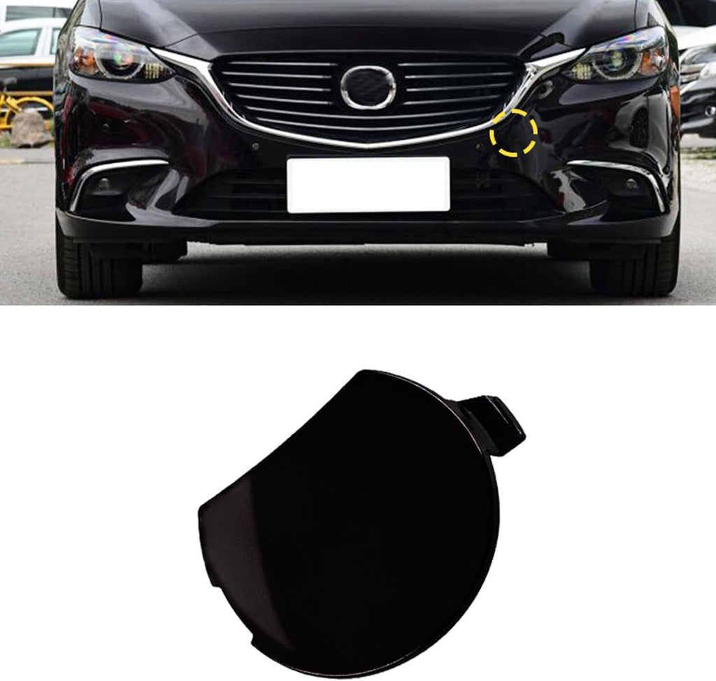 Front Bumper Towing Tow Hook Hole Eye Cover Cap for Mazda 6 Atenza 2017 2018 GW2F-50-A11 (Black)