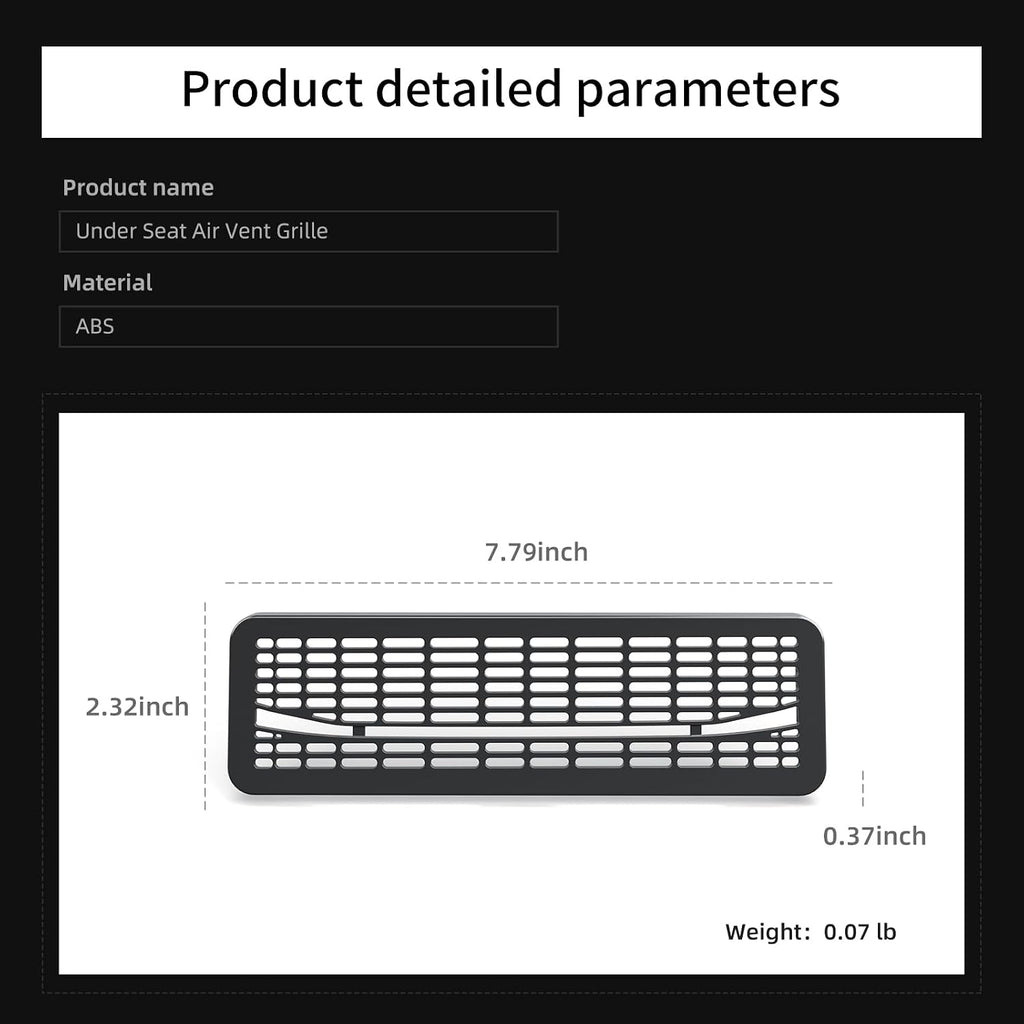 LUCKEASY 2PCS Floor Air Flow Vent Grille Protection for Tesla Model Y Juniper Standard/Premium/Performance 2025 2026 Air Vent Cover Rear Under Seat Condition Outlet Grille Protector Accessories