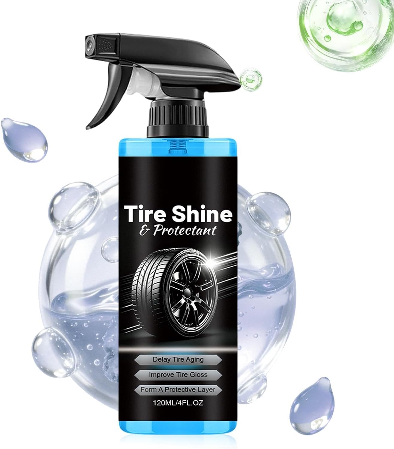 Wheel Pólish Coating – Tire Shine Solution, Rubber Care Fluid, High Gloss Finishing treatmênt | Protective Maintenance Liquid for Vehicle Detailing Exterior