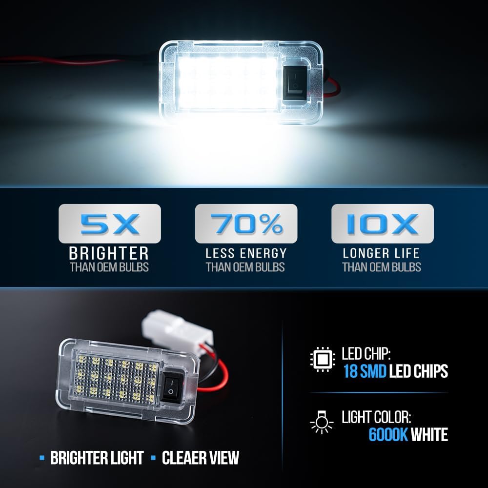 Led Trunk Cargo Area Light for 2006-2022 To'yota RAV4, 2021-2022 RAV4 Prime, 2011-2025 Sienna, 2007-2019 Le'xus RX350 18-SMD 6000K White Led Courtesy Luggage Compartment Light Assembly