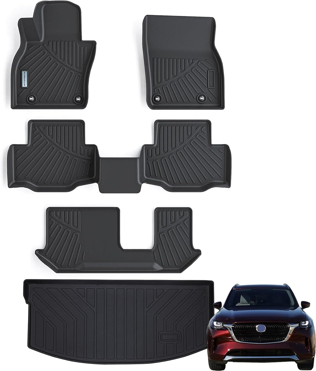 Floor Mats & Cargo Liner for 2024 2025 Mazda CX-90 CX90 PHEV 8 Seats（Not