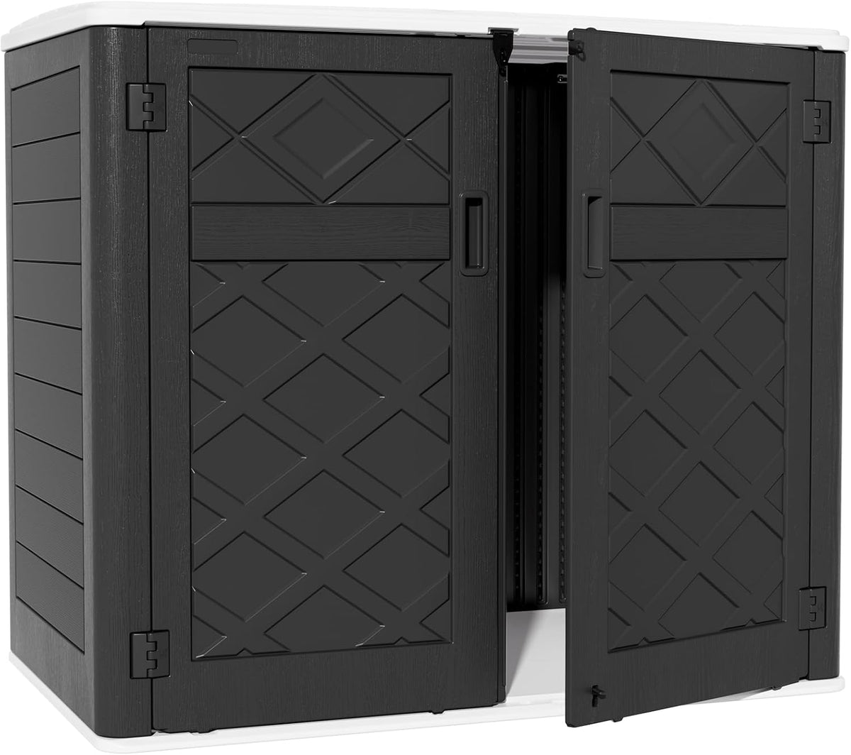 ZZM Large Outdoor Storage Shed, 48 Cu Ft Resin Versatile Storage Cabinet