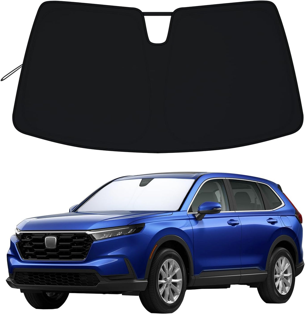 PIMCAR Windshield Sun Shade for Honda CRV 2023-2025 2026, Premium 310T Reflective Polyester UV Blocker, Lightweight Foldable Sun Visor with Storage Pouch