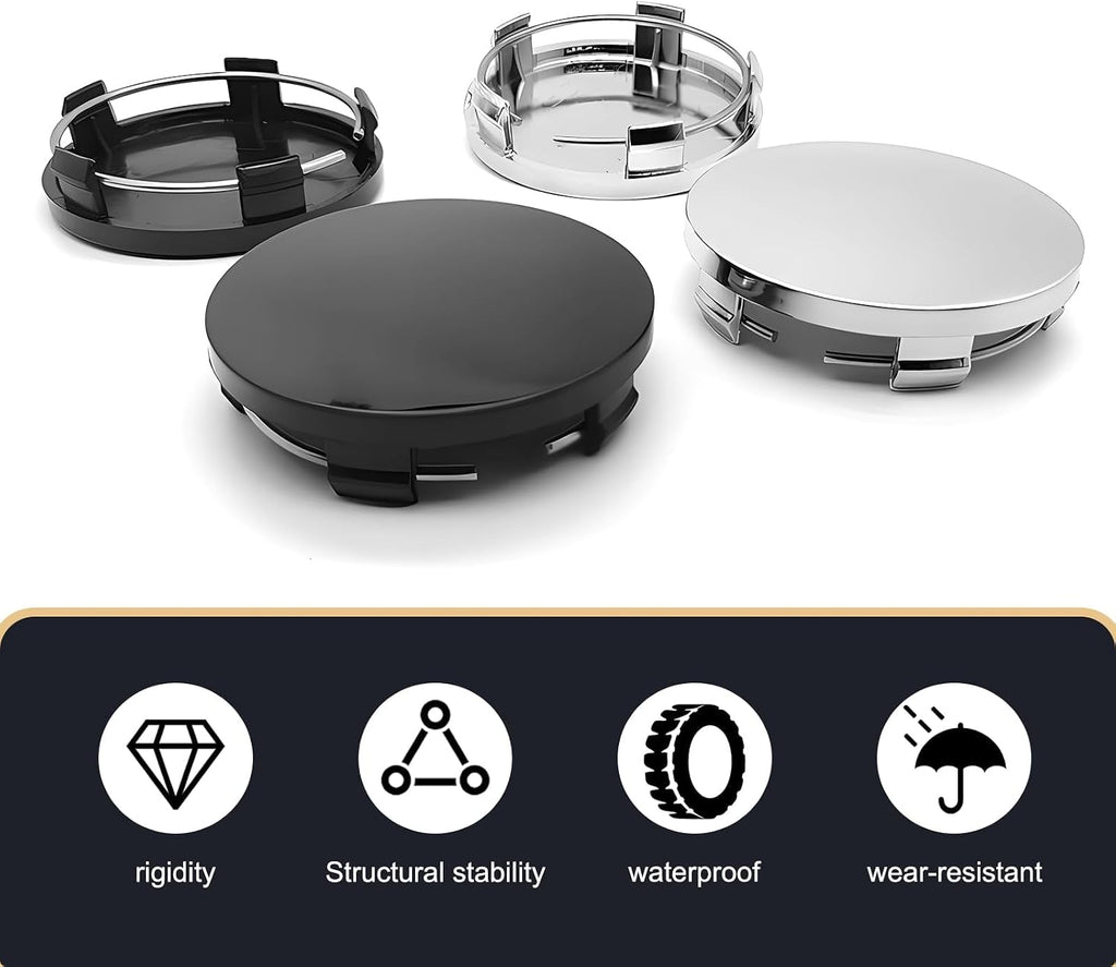 JITUIHOM 4 PCS Car Wheel Center Hub Cover for GMC Terrain 2018-2024, Snap-in Plastic Rim Center Hub Caps Cover Waterproof & Rustproof Automotive Accessories,OD58mm ID55mm