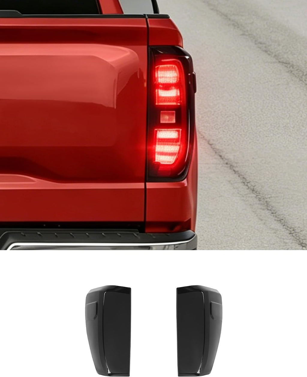 Savadicar Smoked Black Tail Light Covers Trim Guards for 2019-2026+ GMC Sierra - ABS Taillight Lamp Cover Exterior Decoration Accessories, Exterior Styling Upgrade