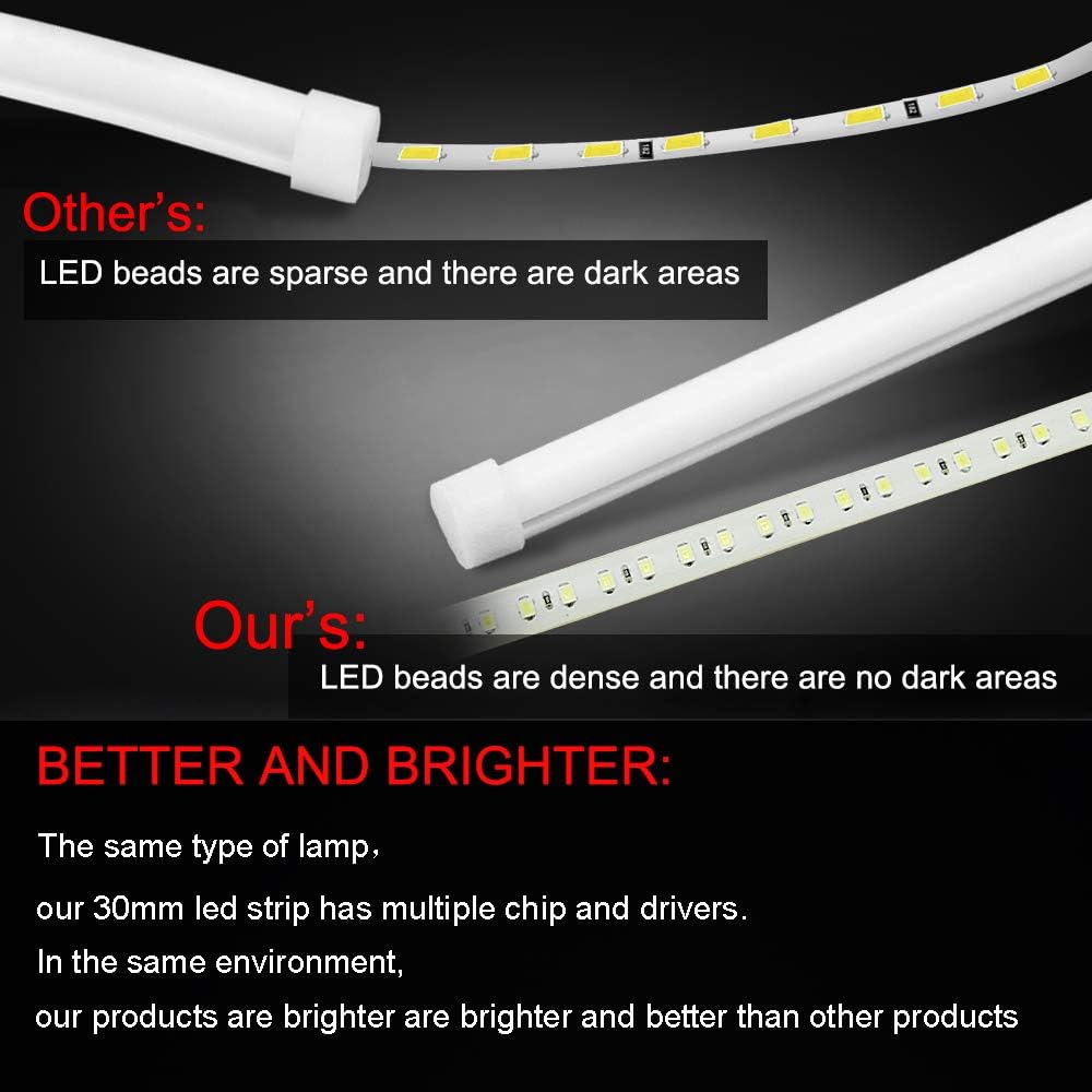 YSY 2Pcs Ultrafine DRL LED Strip Tube Flexible Waterproof Daytime Running Light For Car Headlight LED Strip,Decorative Lamp,Running Light,Neon Lights,Turn Signal Light (30cm(11inch), Red)