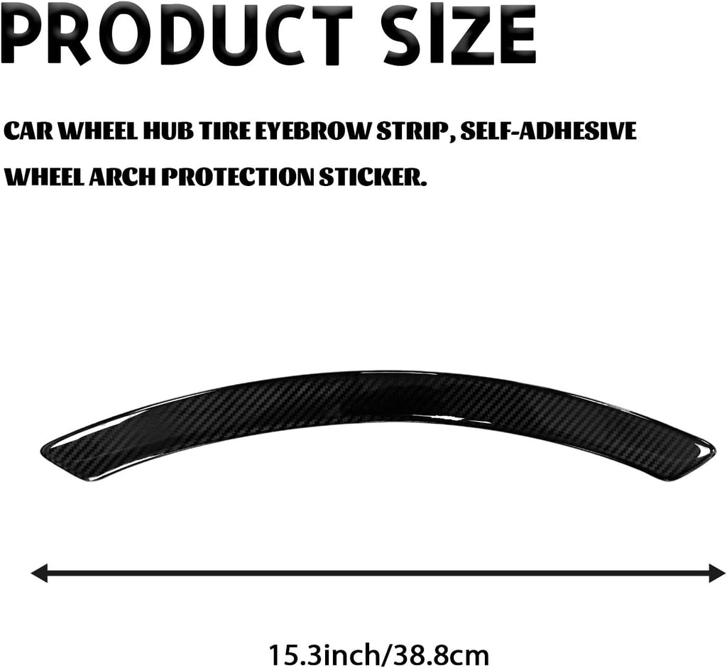 4 PCS Car Wheel Tire Eyebrow Strips, Wheel Arch Protector, Carbon Fiber Fender Flare Lip Trim, Self Adhesive Anti Scratch Decorative Guards for Truck SUV Auto Body Edge Universal (Black)