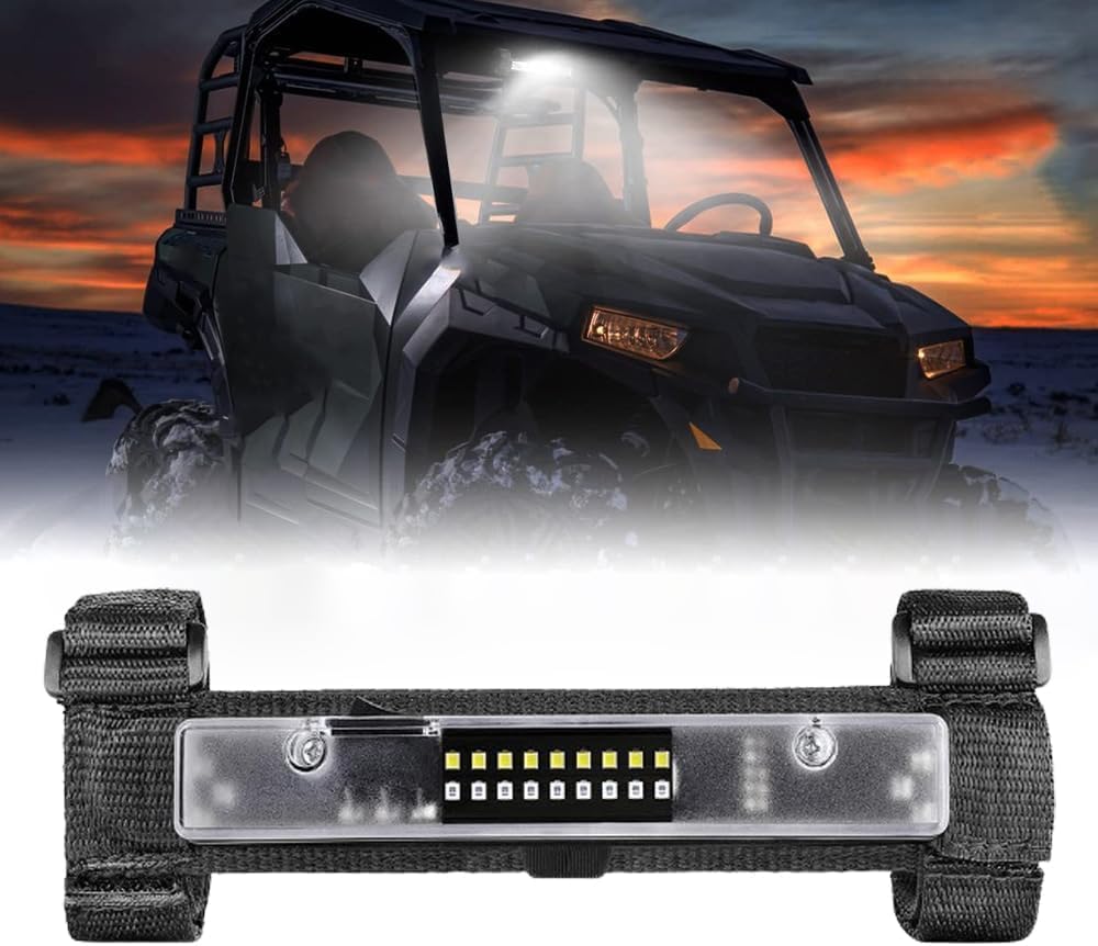 Off Road UTV Roof Light for American Landmaster L7 PRO 2021-2026, with Adjustable Strap, Work Light for Trail Riding Camping Hunting Headlight for Roll Bar