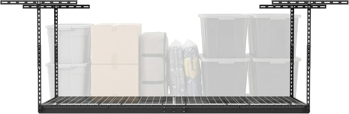 monsterrax 3x8 overhead garage storage rack, gray, 12"-24", main product view