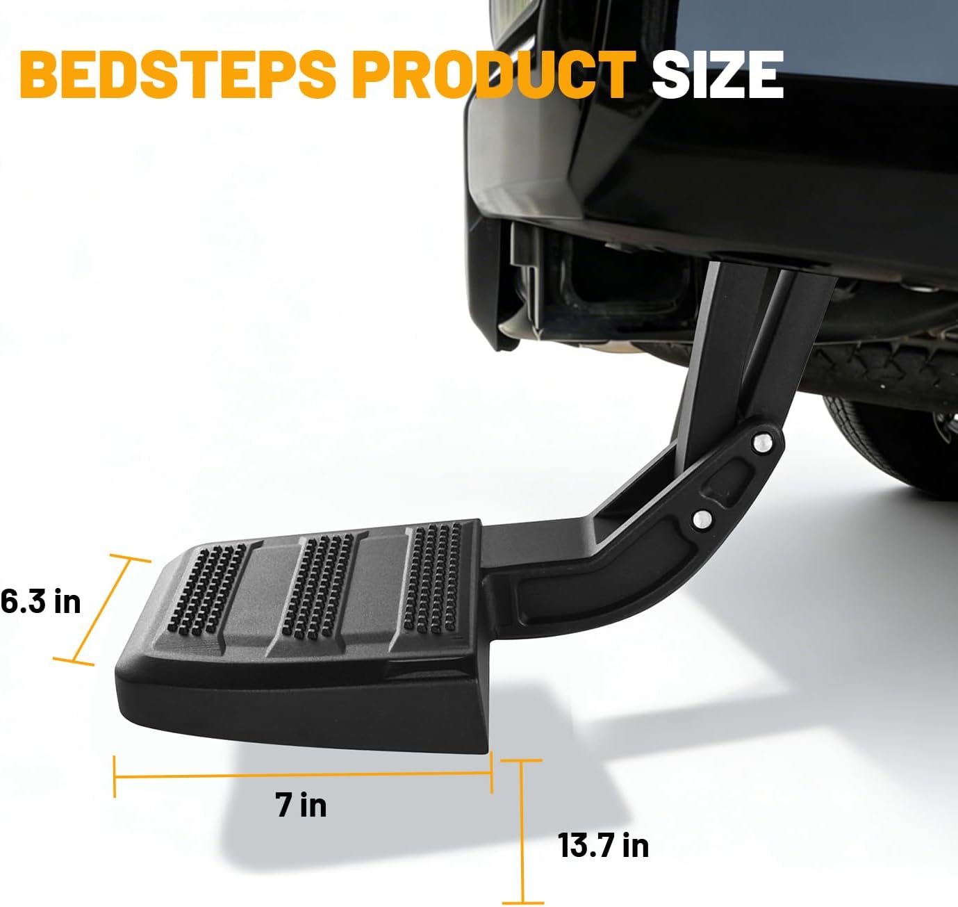 One-Piece Aluminum Upgraded Rear Bed Step Compatible with Toyota Tacoma 2024-2026, 350LBS Heavy-Duty Solid Truck Tailgate Step Replace PT392-35920, Retractable Bumper Pickup 4th Gen Tacoma Accessories