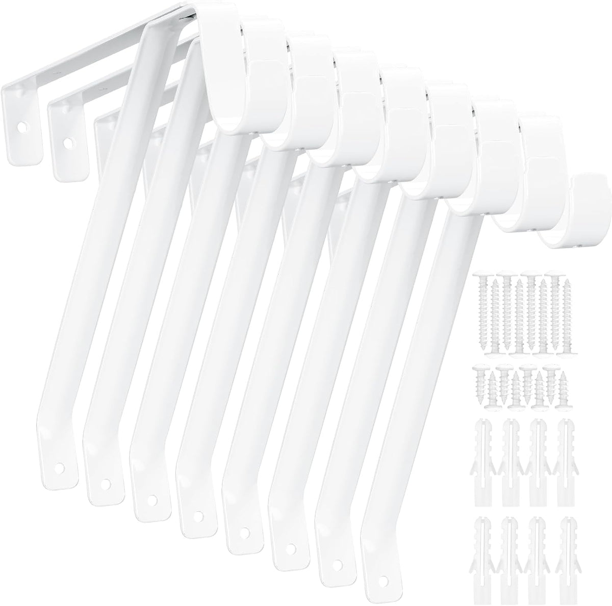 gisafai 8 pack heavy duty closet rod brackets, main product view