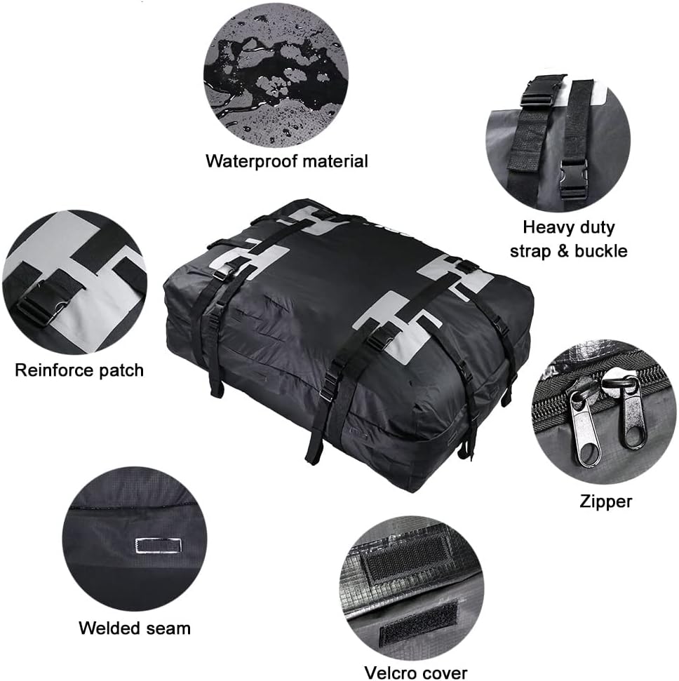 Thickened 15 Cubic Waterproof Duty Car Roof Top -Car Cargo Bag