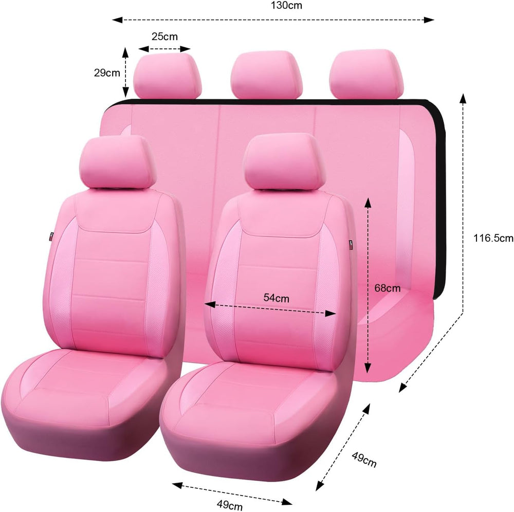 Flying Banner car seat Covers Protects Water Proof Faux Leather Carbon Fiber ...
