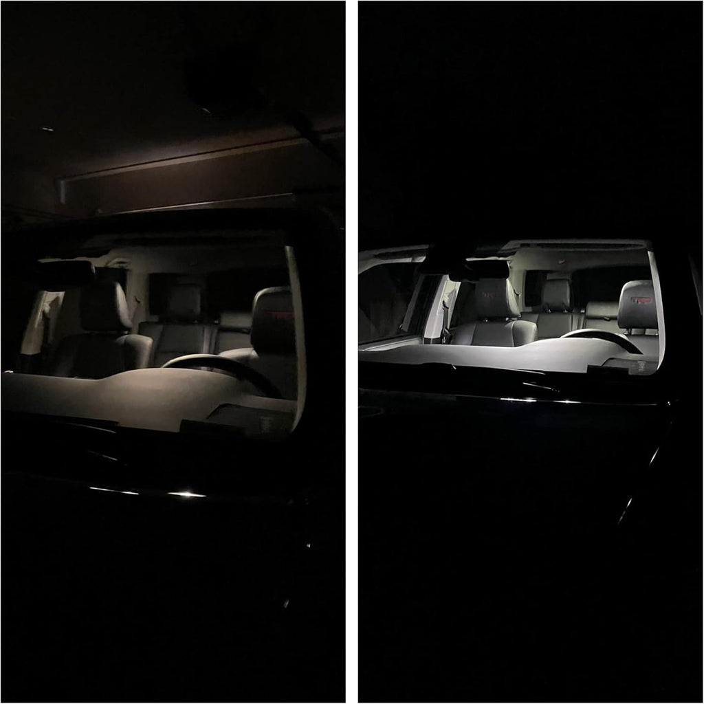 11pcs White LED Interior Light Bulbs Kit for Niss'an Pathfinder 1996-2004 Map Dome Trunk Glove Box Vanity Mirror License Plate Lights Interior LED Lights Bulbs Package + Install Tool