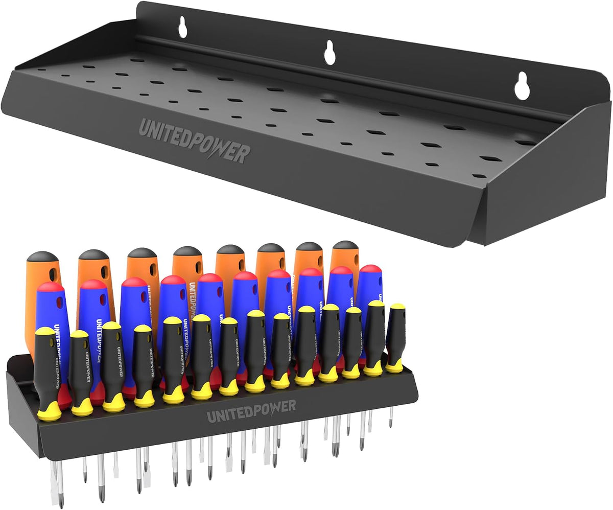 UNITEDPOWER Screwdriver Holder, Wall Mount Storage Rack Organizer