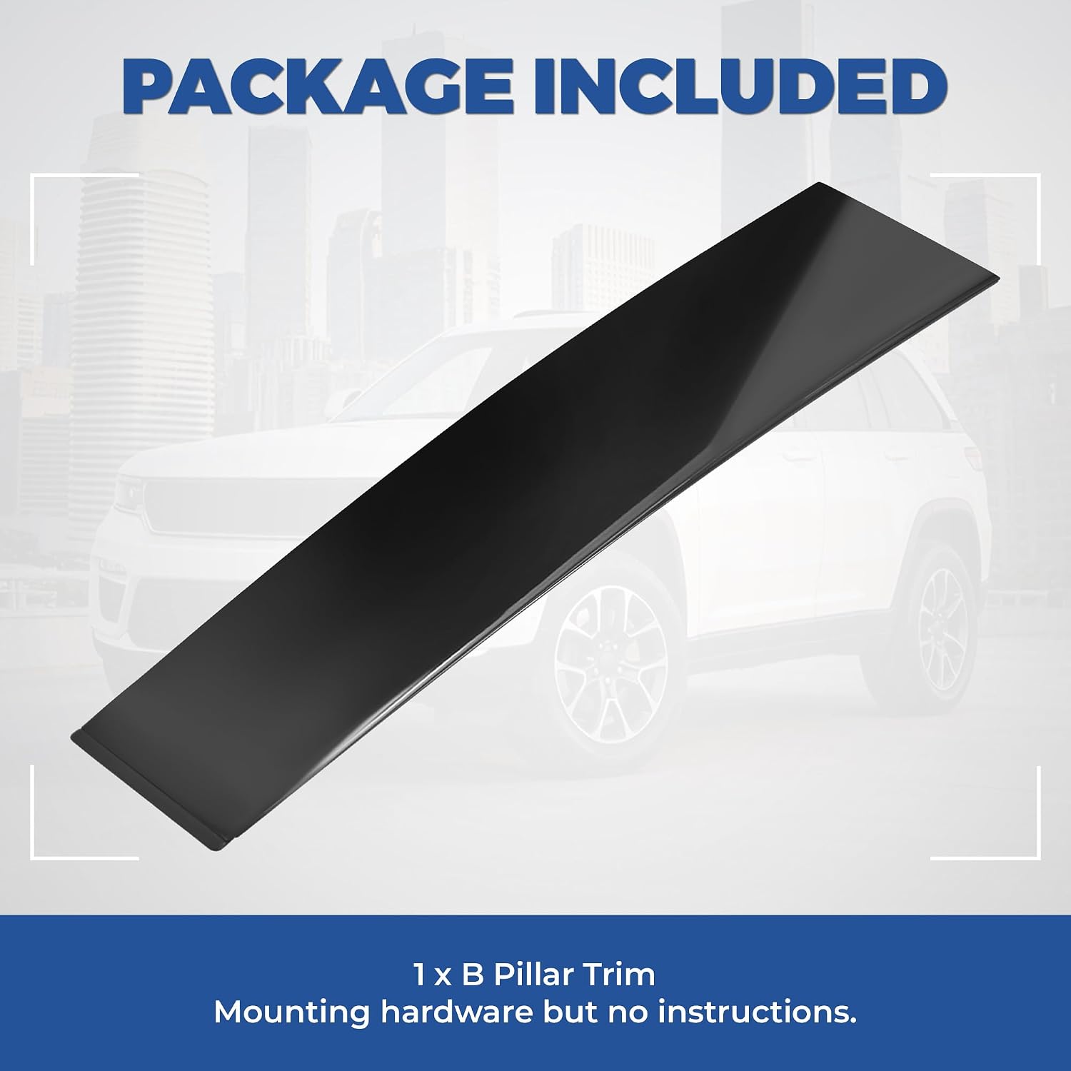 HECASA B Pillar Molding Trim Compatible with 2011-2021 Jeep Grand Cherokee Replacement for 57010447AN 57010447AO Door Pillar Applique Rear Window Trim Cover Windshield Pillar Panel Driver Side PP