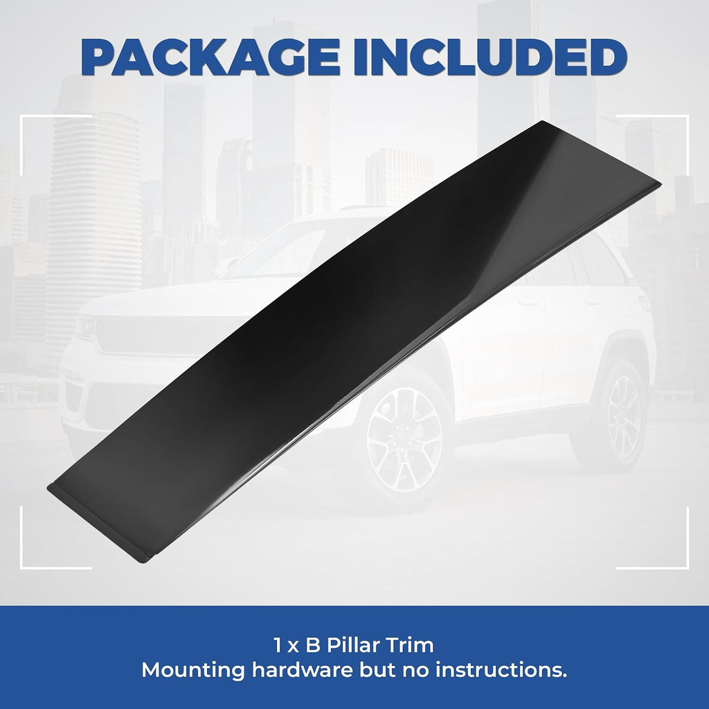 HECASA B Pillar Molding Trim Compatible with 2011-2021 Jeep Grand Cherokee Replacement for 57010447AN 57010447AO Door Pillar Applique Rear Window Trim Cover Windshield Pillar Panel Driver Side PP
