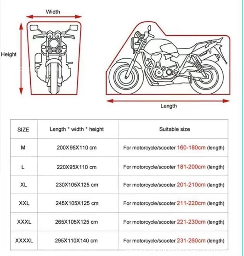 Motorcycle Cover for Honda Rebel 1100（DCT）/1100 T（DCT）/1100 S Edition（DCT）, Two Anti-theft Lockholes Motorcycle Protective Clothing Light Scooter Protective Cover Waterproof and Windproof Car Visor