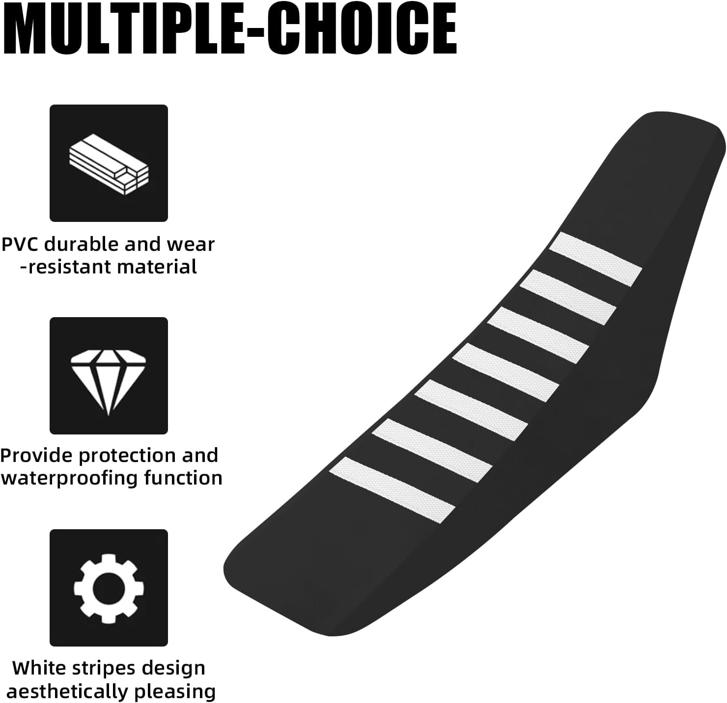 Dirt Bike Seat Cover,Universal Motorcycle Grip Cushion Guard for Most Dirtbike Ebike Like CRF CR YZ TTR WR KX KLX EX EXC 50 80 85 110 125 150 250 450-Black