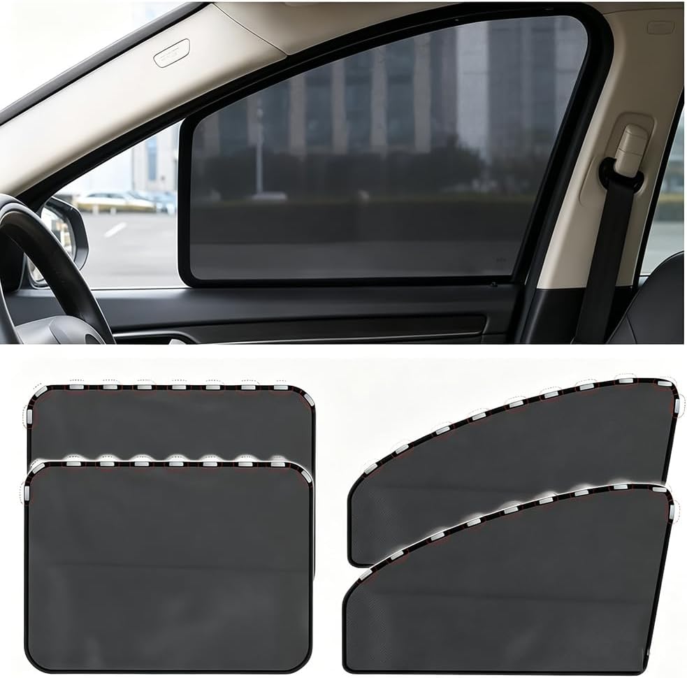 4 Pcs Car Side Window Sun Shade for Honda Civic 4 Door Sedan 2006-2011, Magnetic Window Cover Sun Blocker Heat Shield Auto Privacy Shade Mesh Curtain Protector