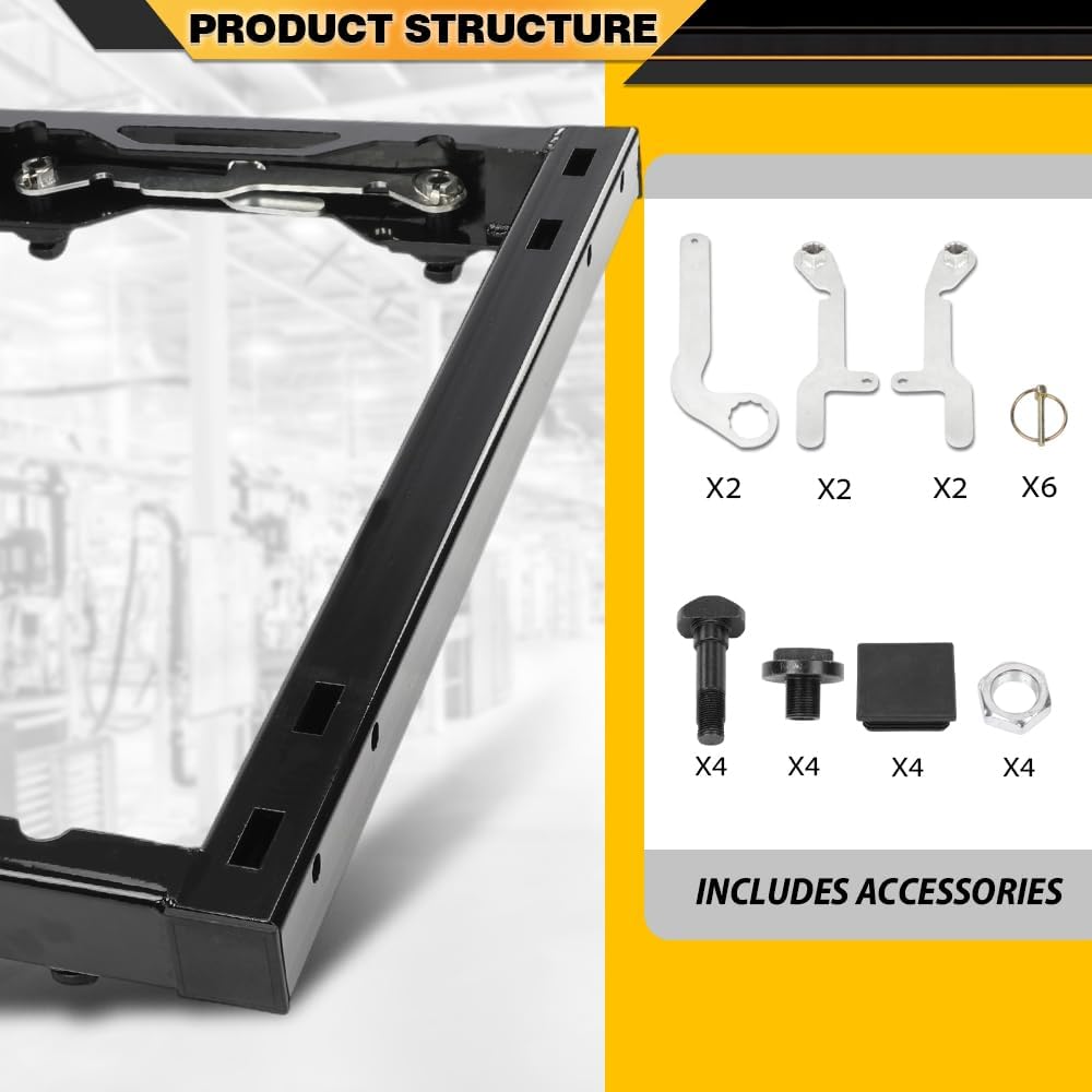 CNNELL Hitch Adapter w/Handles Compatible with Ford F250 F350 Super Duty 2011-2020 with Hitch Prep Package Black