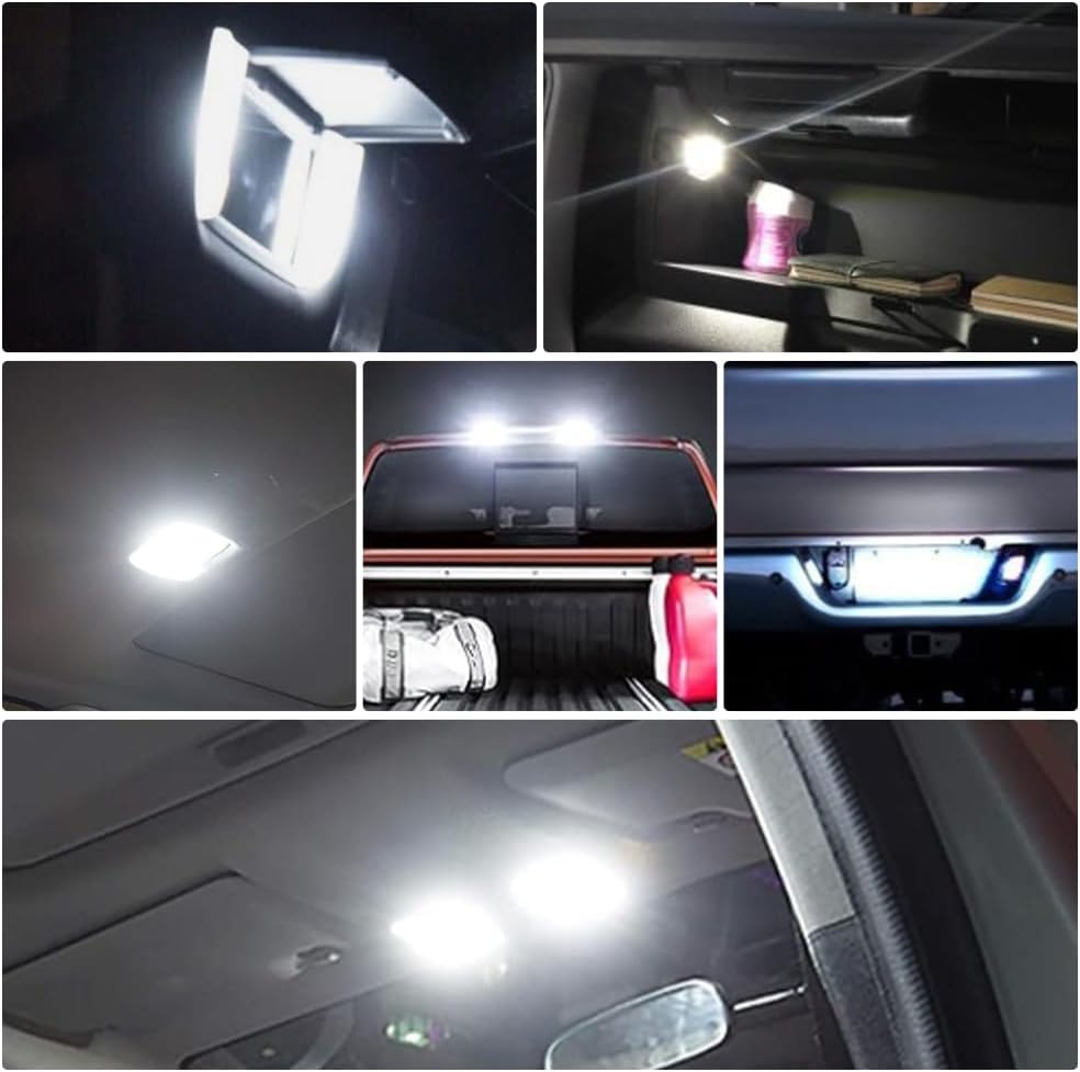 nsautolighting 12pcs White Interior LED Lights Kit for 2003 2004 2005 2006 2007 2008 Dodge Ram 1500 2500 3500 Map Dome Visor Trunk Lights Super Bright 6000K Interior LED Light Bulbs + Install Tool