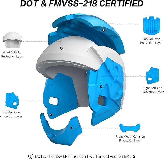 Motorcycle Helmet Bluetooth 5.0 Integrated New EPS FreedConn BM2-S Modular Flip - Image 7