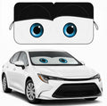 Car Windshield Sun Shade, Funny Cartoon Eyes Sun Visor for Car Windshield Universal Fits Sedan Compact Car Hatchback SUV, UV Heat Protection - 59 x 27.5