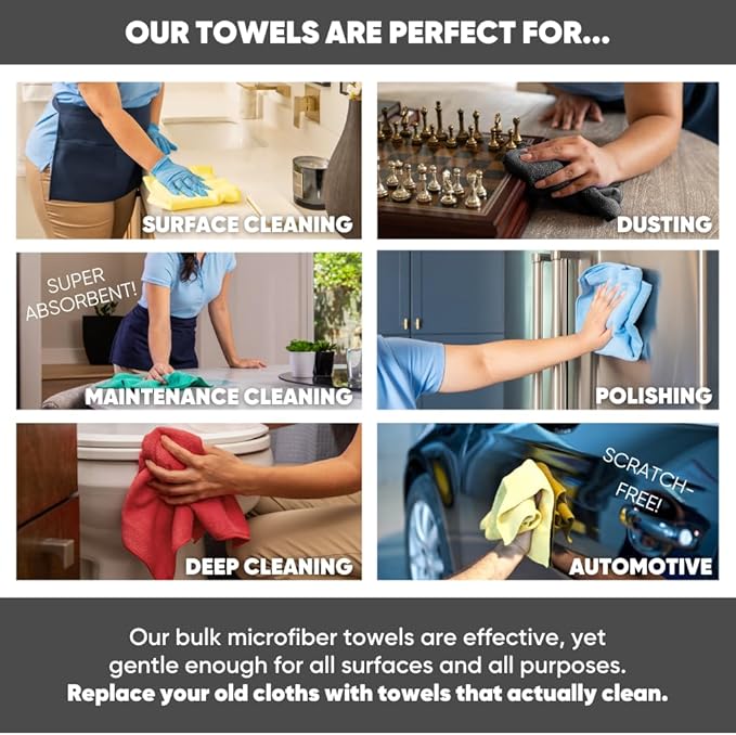 16" x 16" All Purpose Microfiber Towels - Image 6