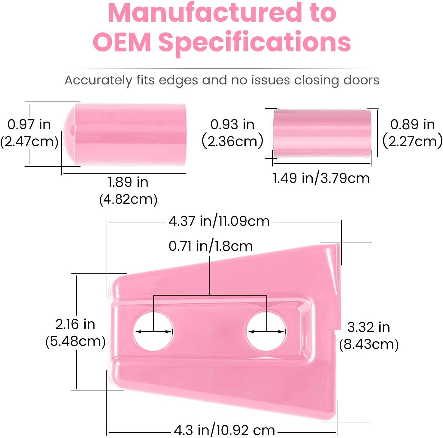 E-cowlboy Door Hinge Cover Trim Exterior Accessories for Jeep Wrangler JK JKU Sport Rubicon Sahara X Unlimited 2-Door & 4-Door 2007-2018 (Pink 8PCS)